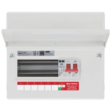 CF9MS6 Surface Mounted 9 Module, 6 Ways with 100A Main Switch and Type 2 SPD Consumer Unit