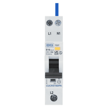 CUCRB16DPA Bidirectional 16A B-Curve RCBO Type A, 2 Pole, 1 Module