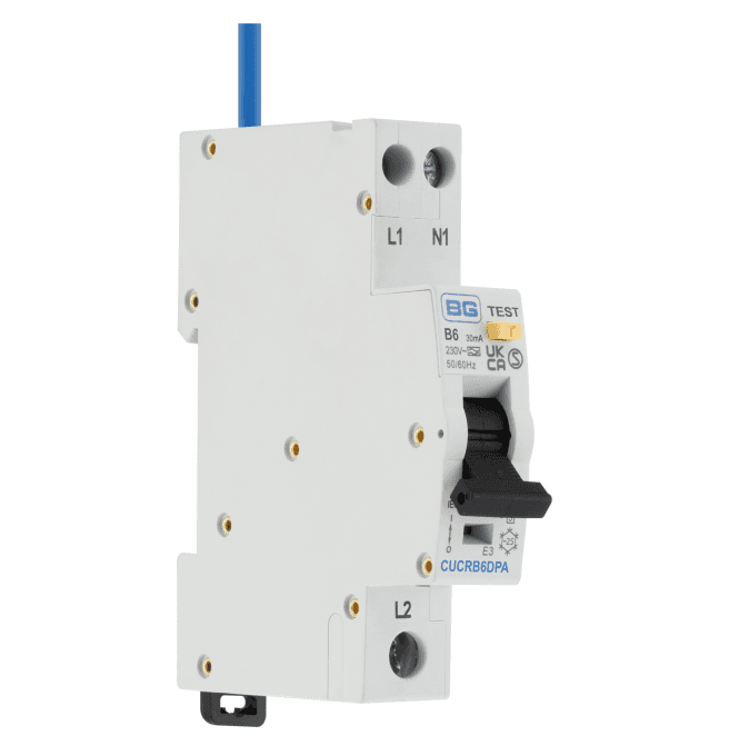 BG Electrical CUCRB6DPA Bidirectional 6A B-Curve RCBO Type A, 2 Pole, 1 Module