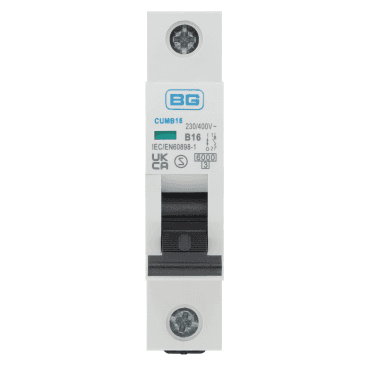 CUMB16 Bidirectional 16A B-Curve MCB, Single Pole, 6kA, 1 Module
