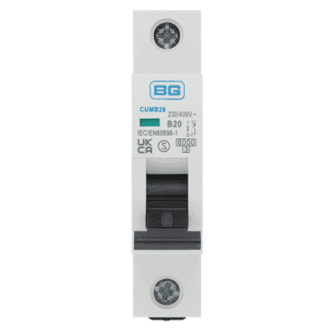 CUMB20 Bidirectional 20A B-Curve MCB, Single Pole, 6kA, 1 Module