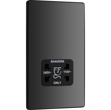 PCDBC20B Screwless Dual Voltage Shaver Socket 115/240v in Black Chrome