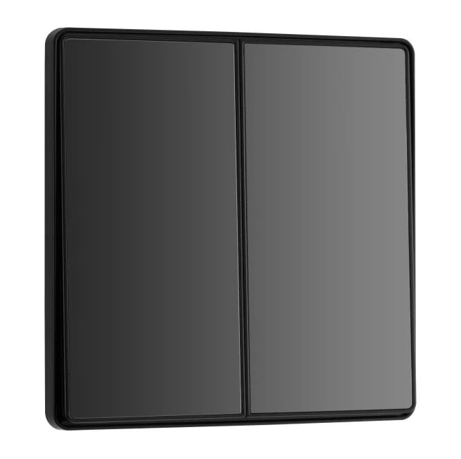 BG Electrical Switches and Sockets PCDBC42EB Screwless 2G 2W Rocker Switch in Black Chrome