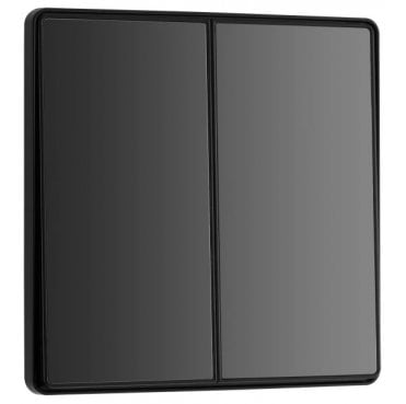 PCDBC42EB Screwless 2G 2W Rocker Switch in Black Chrome