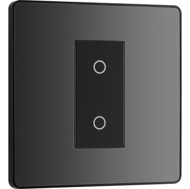 BG Electrical Switches and Sockets PCDBCTDM1B Screwless 1G 2W Master Touch Dimmer Switch with Black Insert in Black Chrome