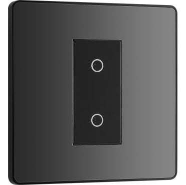 PCDBCTDS1B Screwless 1G 2W Secondary Touch Dimmer Switch with Black Insert in Black Chrome