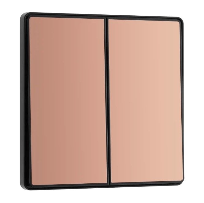 BG Electrical Switches and Sockets PCDCP42EB Screwless 2G 2W Rocker Switch in Polished Copper