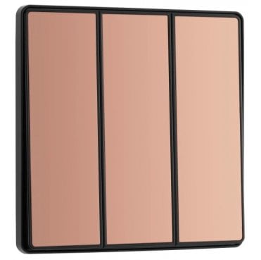 PCDCP43EB Screwless 3G 2W Rocker Switch in Polished Copper