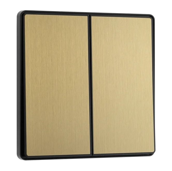 BG Electrical Switches and Sockets PCDSB42EB Screwless 2G 2W Rocker Switch in Satin Brass