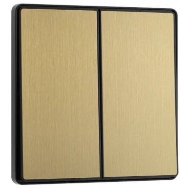 PCDSB42EB Screwless 2G 2W Rocker Switch in Satin Brass