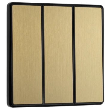 PCDSB43EB Screwless 3G 2W Rocker Switch in Satin Brass