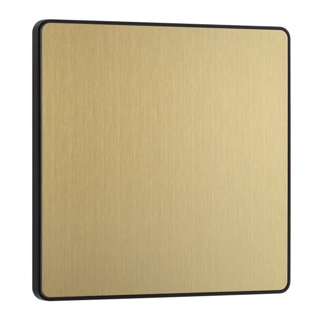 BG Electrical Switches and Sockets PCDSB94 Screwless Single Blank Plate in Satin Brass