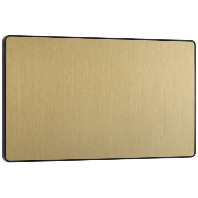 BG Electrical Switches and Sockets PCDSB95 Screwless Double Blank Plate in Satin Brass