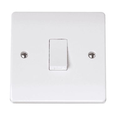 CCA011 Curva 1G 2W Switch in a White Finish