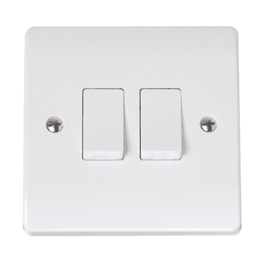 CCA012 Curva 2G 2W Switch in a White Finish