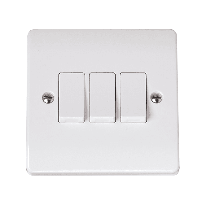 Click Switches and Sockets CCA013 Curva 3G 2W Switch in a White Finish