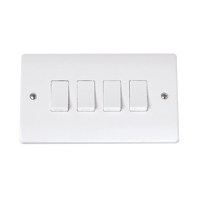 Click Switches and Sockets CCA019 Curva 4G 2W Switch in a White Finish
