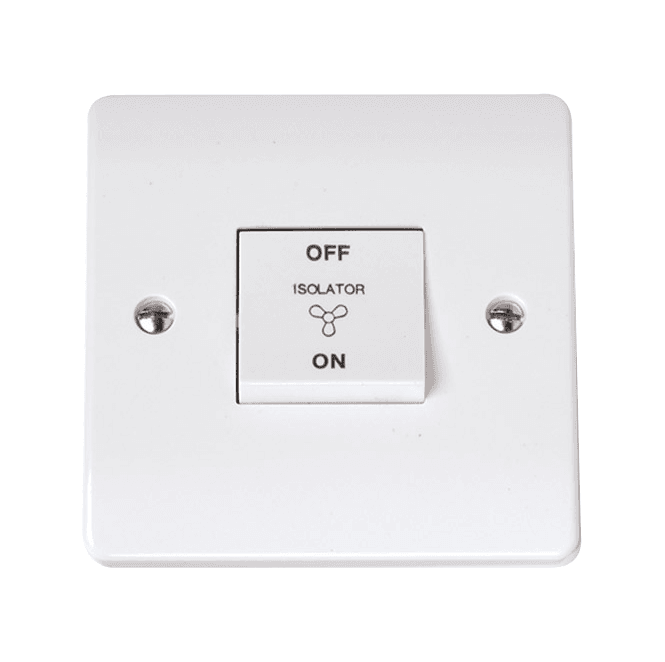 Click Switches and Sockets CCA020 Curva Fan Isolator Switch in a White Finish
