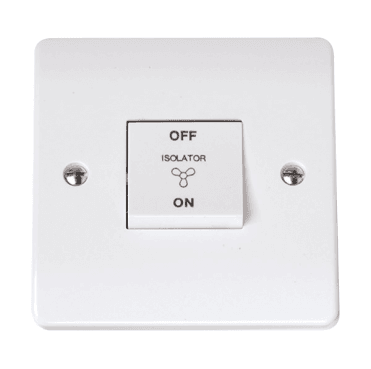 CCA020 Curva Fan Isolator Switch in a White Finish