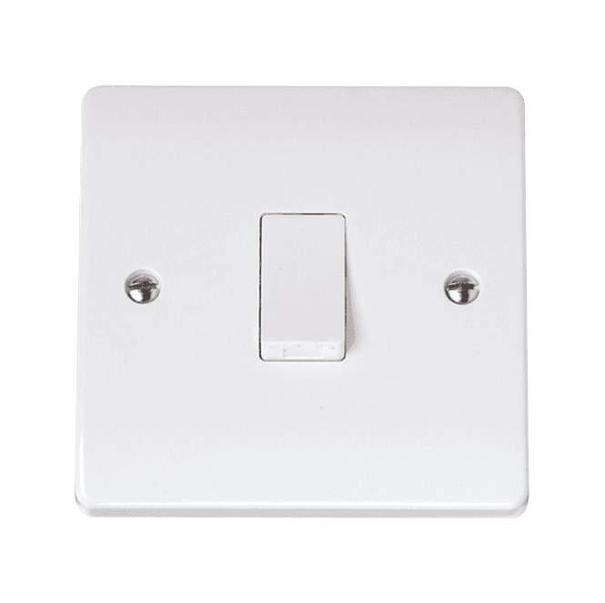 Click Switches and Sockets CCA025 Curva 1G Intermediate Switch in a White Finish