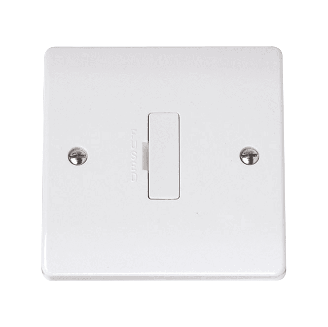 Click Switches and Sockets CCA050 Curva 13A Fused Spur in a White Finish