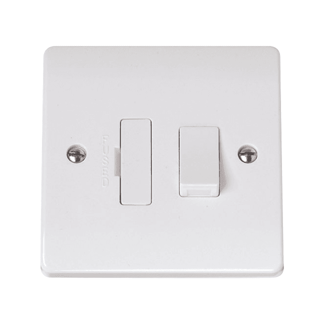 Click Switches and Sockets CCA051 Curva 13A Switched Fused Spur in a White Finish