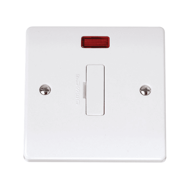 Click Switches and Sockets CCA053 Curva 13A Fused Spur with Neon in a White Finish