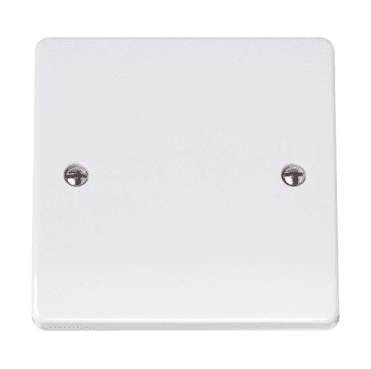 CCA060 Curva 1G Blank Plate in a White Finish
