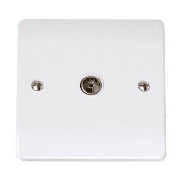 CCA065 Curva Single Coaxial Outlet in a White Finish