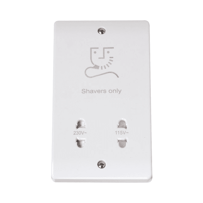 Click Switches and Sockets CCA100 Curva Shaver Socket in a White Finish