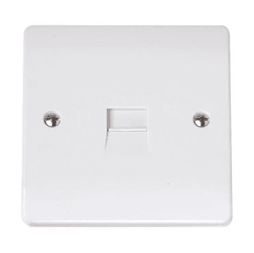 CCA119 Curva Single Telephone Master Outlet in a White Finish