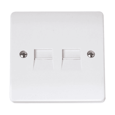 CCA122 Curva Twin Telephone Master Outlet in a White Finish