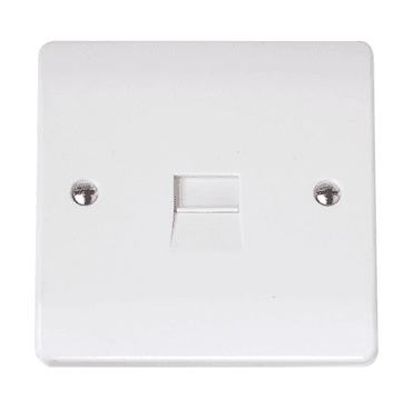 CCA124 Curva Single Telephone Secondary Outlet in a White Finish