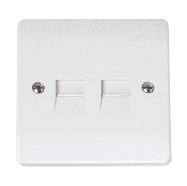 CCA127 Curva Twin Telephone Secondary Outlet in a White Finish