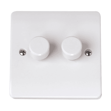 CCA142 Curva 2G 2W Dimmer Switch in a White Finish
