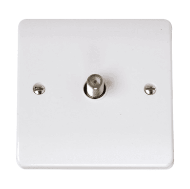 CCA156 Curva Non Isolated Single Satellite Outlet in a White Finish
