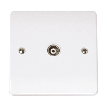 CCA158 Curva Single Isolated Coaxial Outlet in a White Finish