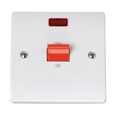 CCA201 Curva 45A 1G DP Switch in a White Finish