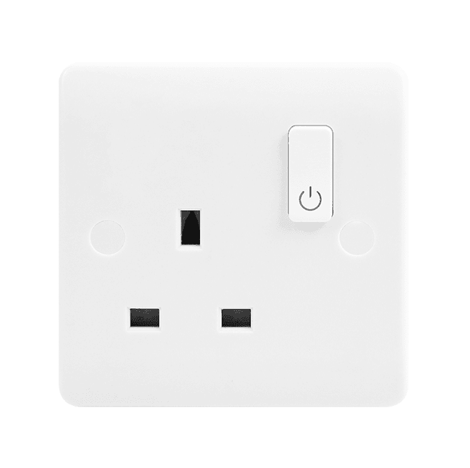 Click Switches and Sockets CMA30035 Decorative Single Smart Switched Socket in White