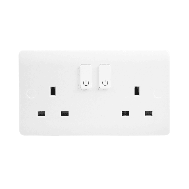Click Switches and Sockets CMA30036 Decorative Double Smart Switched Socket in White
