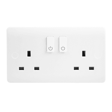 CMA30036 Decorative Double Smart Switched Socket in White