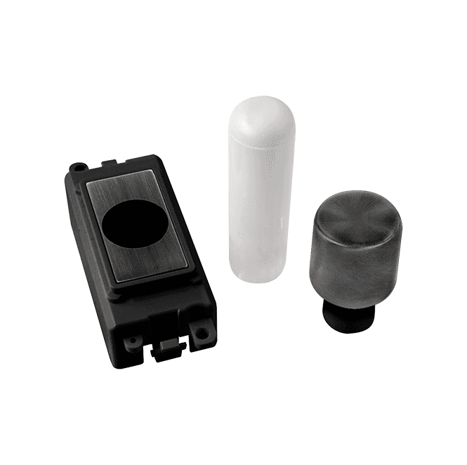 Click Switches and Sockets GM050BKBZ 1 Module Dimmer Mounting Kit with Black Insert in Matt Bronze