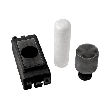GM050BKBZ 1 Module Dimmer Mounting Kit with Black Insert in Matt Bronze