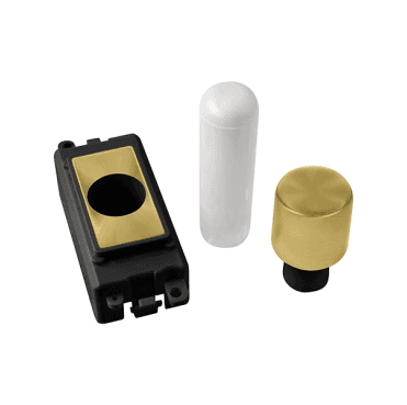 GM050BKSB 1 Module Dimmer Mounting Kit with Black Insert in Satin Brass