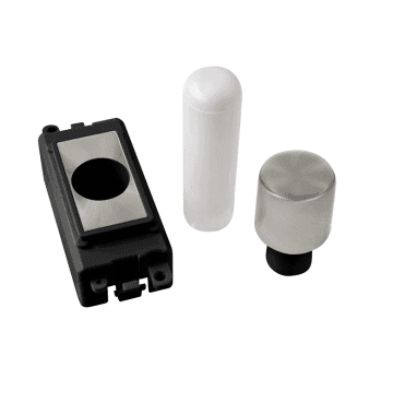 GM050BKSC 1 Module Dimmer Mounting Kit with Black Insert in Satin Chrome