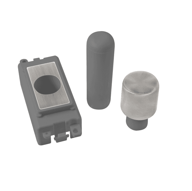 Click Switches and Sockets GM050GYSS 1 Module Dimmer Mounting Kit with Grey Insert in Stainless Steel