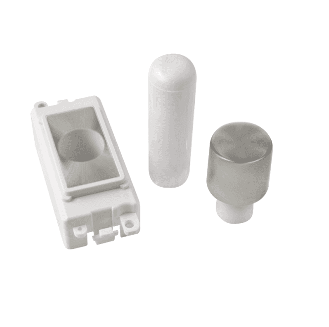 Click Switches and Sockets GM050PWSC 1 Module Dimmer Mounting Kit with White Insert in Satin Chrome