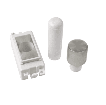 GM050PWSC 1 Module Dimmer Mounting Kit with White Insert in Satin Chrome
