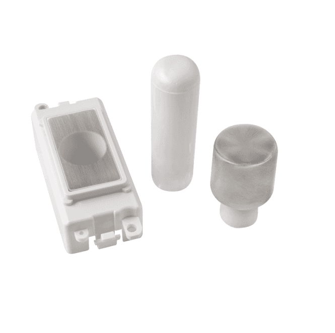 Click Switches and Sockets GM050PWSS 1 Module Dimmer Mounting Kit with White Insert in Stainless Steel