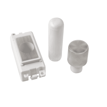 GM050PWSS 1 Module Dimmer Mounting Kit with White Insert in Stainless Steel